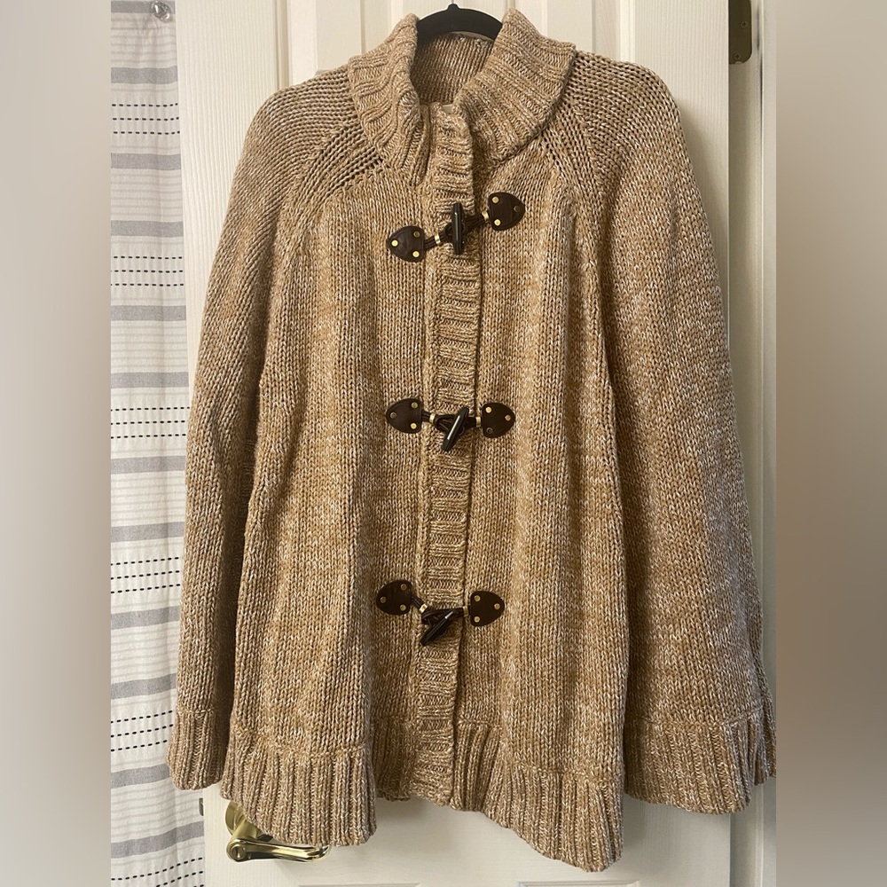 Michael by Michael Kors Cape Poncho Sweater Toggle And Full Zip Closures Size 3X